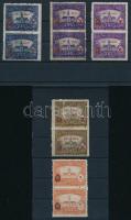 1928 / 1933 Nagykőrös 5 db városi illetékbélyeg pár, 1 vagy 2 oldalon vágott bélyegekkel (42.150)