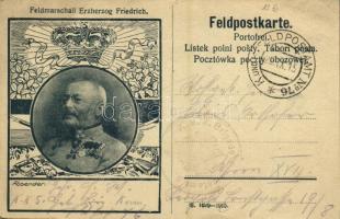 1915 Feldmarschall Erzherzog Friedrich, Feldpostkarte / WWI Austro-Hungarian K.u.K. military field postcard, Archduke Friedrich field marshal + K.u.K. Feldpostamt No. 76. (fa)