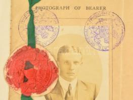 1917 Az S.M.S. China hajótisztje, Bajor Antal részére kiállított kínai útlevés és brit utazási enged...