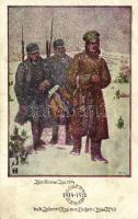 1917 K.u.K. Infanterie Regiment Freiherr v. Hess No. 49. / WWI Austro-Hungarian K.u.K. military, 49th Infantry Regiments charity fund, art postcard + K.u.K. Feldkanonenrgt. 3. K.M.K. 2. (r)
