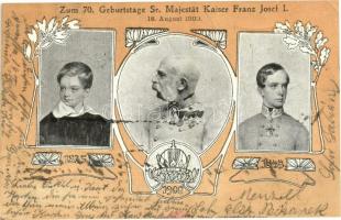 1900 August 18. Zum 70. Geburtstage Sr. Majestät Kaiser Franz Josef I. 1835-1848-1900 / 70th birthday anniversary of Franz Joseph. Art Nouveau (tears)