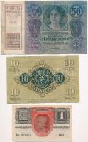 1914. 50K + 1916. 1K + Német Birodalom/Würzburg 1918. 10M + Orosz Birodalom 1912-1917. (1912) 500R S...