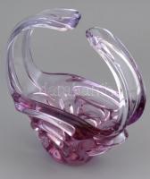 Cseh üveg kínáló kosár  m:18 cm