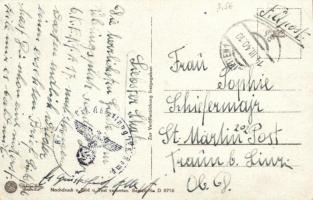 1940 Herzlichen Grüß vom Übungsplatz / WWII German military humour, artist signed  (EK)