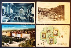 224 db magyar városképes lap, 80% háború előtti, benne veszprém megyei lapok, Mátra, stb / 224 pcs Hungary, 80% pre-war, including more Veszprém county, Mátra, etc.