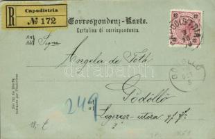 1898 Koper, Capodistria, Capo D'Istria; Il Duomo / cathedral with hand-drawn sailing vessel s: ...