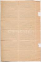 ~1920. "Makói aut. orth. izr. hitközség - Gabella Bárca - 1db pulyka 2000 korona" vágatási...