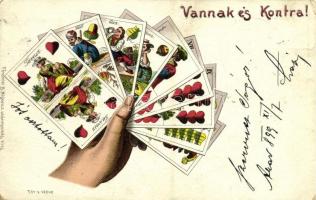 1899 Vannak és Kontra! Ferenczi B. kiadása / Hungarian card game, litho (EK)