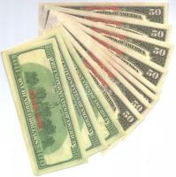 DN "Színházi kellék" feliratú 50$ (8x)+ 100$ (3x) bankjegy másolatok T:I-III lyuk