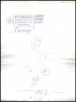 Angelo (1894-1974): Canoe, pecséttel jelzett, feliratozott fotóművészeti alkotás, hullámos, 40×30 cm