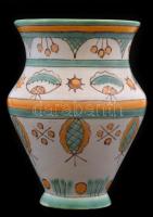 Iparművészi Vállalatos Gorka váza, mázas kerámia, jelzett, alján lepattanással, m: 15,5 cm