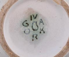 Iparművészi Vállalatos Gorka váza, mázas kerámia, jelzett, alján lepattanással, m: 15,5 cm