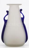 Dekoratív fújt váza, jelzés nélkül, apró karcolásokkal, m: 17 cm