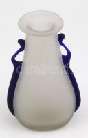 Dekoratív fújt váza, jelzés nélkül, apró karcolásokkal, m: 17 cm