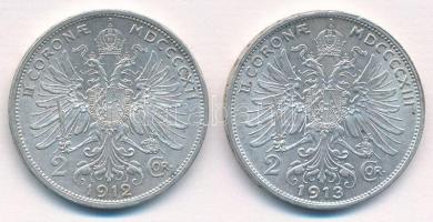 Ausztria 1912-1913. 2K Ag "Ferenc József" (2x) T:1-,2
Austria 1912-1913. 2 Corona Ag &quo...