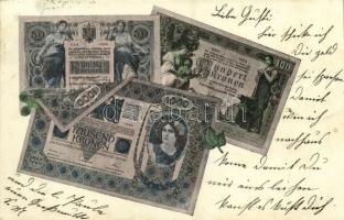 1905 Tausend, Hundert und Fünfzig Kronen / German Crown banknotes (fl)