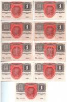 1916. 1K (9x) négy db-on "DEUTSCHÖSTERREICH" felülbélyegzéssel, közte 1 pár sorszámkövető,...