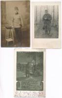 10 db régi első világháborús osztrák-magyar és német katonai motívumlap és fotó  / 10 WWI German and...