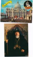 16 db MODERN vallásos motívum képeslap: pápákkal / 16 modern religious motive postcards: with popes