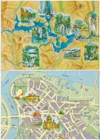 20 db MODERN térképes képeslap / 20 modern map motive postcards