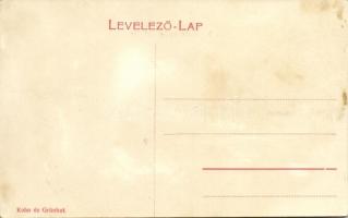 Budapest, SMS "B" az Osztrák-Magyar Haditengerészet őrnaszádja a kikötőben, legénység a fe...