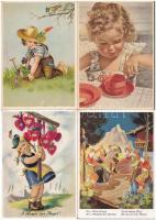 7 db RÉGI német grafikai motívumlap / 7 pre-1950 German graphic motive postcards