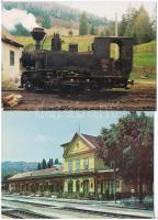 15 db MODERN vasúti és pályaudvar motívum képeslap / 15 modern railway and stations motive postcards
