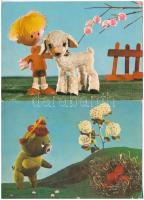 12 db MODERN báb rajzfilm motívumlap / 12 modern puppet cartoon motive postcards