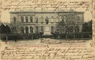 1899 Szombathely, Városház, színház és Berzsenyi szobor