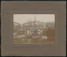 cca 1910 Vasúti híd fotó 9x12 cm Karton keretben