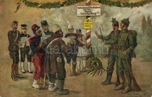 1915 Deutschland, Deutschland über alles - Täglich Gesangsübung / WWI German military porpaganda art postcard s: Toni Aron (EK)