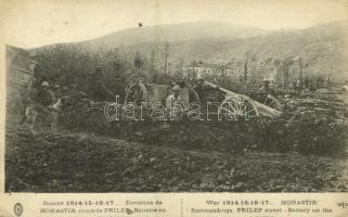 1918 Bitola, Monastir; Guerre 1914-17, Environs de Monastir, route de Prilep, Batterie en attente / WWI military, surroundings of Monastir, Prilep street, Battery lying in wait
