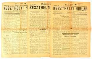 1934 A Keszthelyi Hírlap 3 db száma