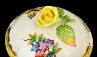 Herendi Viktória porcelán mokkás készlet. Kézzel festett, jelzett, hibátlan