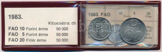 1983. 20f Al + 5Ft Ni + 10Ft Ni FAO sor, eredeti tokban tanúsítvánnyal T:BU Adamo EM69, EM70, EM71