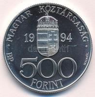 1994. 500Ft Ag "Integráció az EU-ba / Halászbástya" sérült tokban, tanúsítvánnyal T:BU