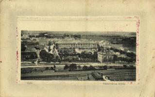 1913 Győr, Nádorváros, vasútállomá. Hermann Izidor kiadása (EB)