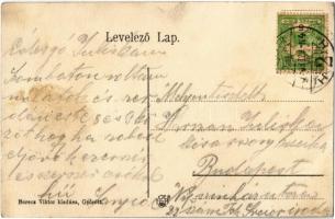 Győr, Erzsébet tér, híd, templom, utcai árus (EB)