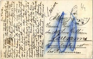 Győr, Szabadság tér, főreáliskola és szobor, lovaskocsi (EK)