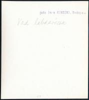 cca 1935 Kinszki Imre (1901-1945) budapesti fotóművész pecséttel jelzett vintage fotóművészeti alkot...
