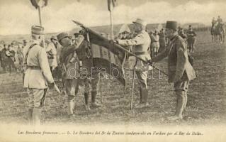 Las Banderas francesas, La Bandera del 30 de Zuavos condecorada en Verdun por el Rey de Italia / French military flag decorated by Victor Emmanuel III, King of Italy in Verdun