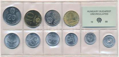 1988. 2f-20Ft (10xklf) érmés forgalmi sor fóliatokban T:1 Adamo FO21