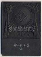 1948. "VAC-1906" (Vívó és Atlétikai Club) szögletes plakett. Szign.Weinréb-Varga T:2