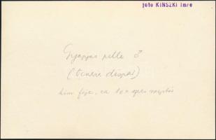 cca 1936 Kinszki Imre (1901-1945) budapesti fotóművész pecséttel jelzett vintage fotóművészeti alkot...