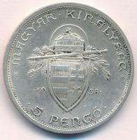 1938. 5P Ag "Szent István" T:2 
Adamo P8.1