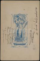 1909. augusztus 15. Budapest, egylovas hintó a külvárosban, feliratozott vintage fotó, 8,5x12,5 cm, ...