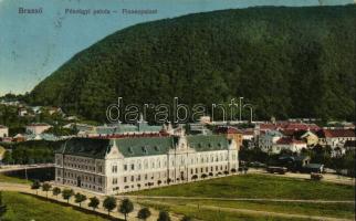 Brassó, Kronstadt, Brasov; Pénzügyi palota, városi vasút állomása / Palace of the Financial Directorate, urban railway station (EK)