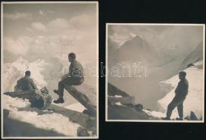 1935 és 1938 között készült 13 db vintage fotó Zolnay István (?-?) hegyi túrázó hagyatékából, 12,5x12,8 cm és 17,5x12,5 cm között