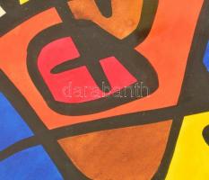 Farkasházy Miklós (1895-1964): Kompozíció.  Vegyes technika, papír, jelzés nélkül, üvegezett keretbe...