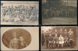 cca 1944 előtti fényképek katonákról, 13 db vintage fotó(lap), egyik-másik kisebb hibákkal, 9x12,7 cm és 14x9 cm között